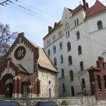 Ukraine, Lviv - central city: chapel and apartment building