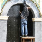 Ukraine, Lviv - central city: decorating for Easter