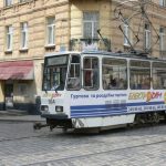 Ukraine, Lviv - central city trams are plentiful