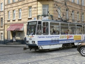 Ukraine, Lviv - central city trams are plentiful