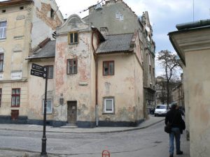 Ukraine, Lviv - back street neighborhood