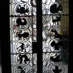 Ukraine, Lviv - old theatre decorative wrought iron door