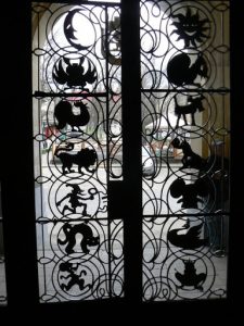 Ukraine, Lviv - old theatre decorative wrought iron door