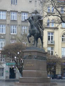Ukraine, Lviv - central city statue of Valova
