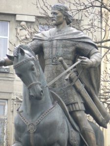 Ukraine, Lviv - central city statue of Valova