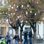 Ukraine, Lviv - central city Easter tree decorations