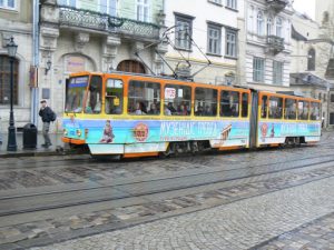 Ukraine, Lviv - central city tram