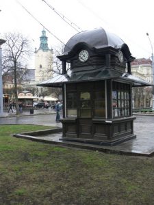 Ukraine, Lviv - central city kiosk