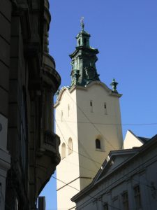 Ukraine, Lviv - steeple of Latin cathedral