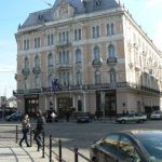 Ukraine, Lviv - central city George Hotel with classic architecture