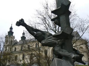 Ukraine, Lviv - holocaust memorial across from the Prison  Museum