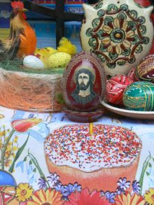 Ukraine, Lviv - Easter eggs and cakes