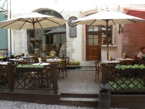 Ukraine, Lviv - central city - chocolate making shop