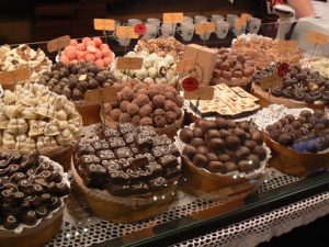 Ukraine, Lviv - central city - chocolate making shop