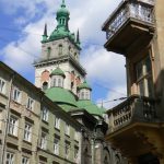 Ukraine, Lviv - central city - Dormition Church bell tower