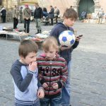 Ukraine, Lviv - kids with ubiquitous soccer ball