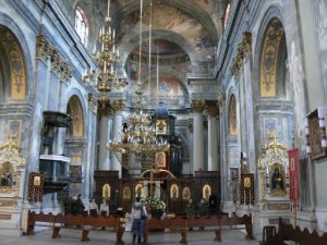 Ukraine, Lviv - interior of St Michael's church; on Easter