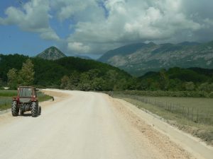 Road repairs and mountains in Montenegro