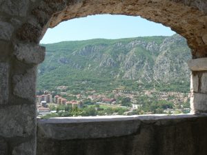 View from the chapel half way up to the cliff