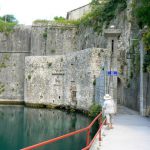 Entering Kotor with old town walls built from 9th to