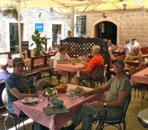 Michael and Richard at cafe-restaurant-pizzeria