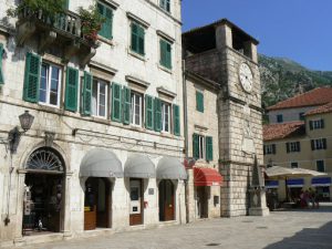 Clock tower square and shops