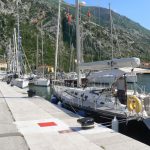 Sailing yachts in Kotor harbor