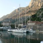 Sailing yachts in Kotor harbor