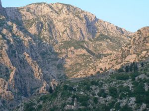 View of the cliffs, chapel and fortress