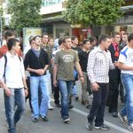 Montenegro, Podgorica: guys following procession