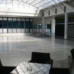 Montenegro, Podgorica: covered lobby of sports complex