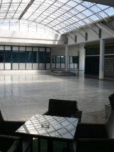 Montenegro, Podgorica: covered lobby of sports complex