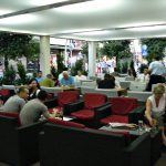 Montenegro, Podgorica: outdoor cafe at Hotel Crna Gorna