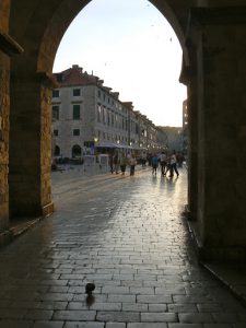 Croatia, Dubrovnik: worn cobblestone streets