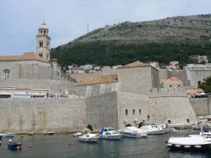 Croatia, Dubrovnik: view of the castle port looking uphill to
