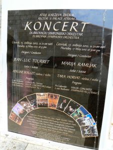 Croatia, Dubrovnik: concert poster for Dubrovnik symphony orchestra