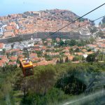 Croatia, Dubrovnik: cable car ascending over the city