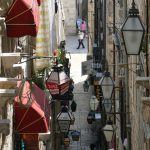 Croatia, Dubrovnik: narrow streets and many lamps