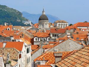 Croatia, Dubrovnik: rooftop view from the city walls