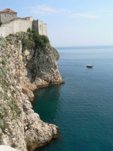 Croatia, Dubrovnik: steep cliffs below the city walls