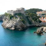 Croatia, Dubrovnik: steep cliffs below the city walls