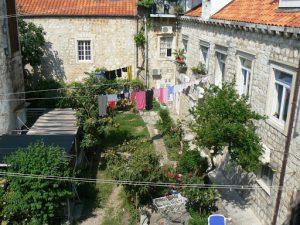 Croatia, Dubrovnik: view of local homes and gardens from top