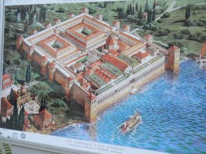 Croatia, Split City: sketch of ancient Diocletian Palace in Split