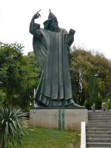 Croatia, Split City: statue of Gregorius of Nin, 10th century