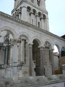 Croatia, Split City: steeple and mausoleum of Diocletian