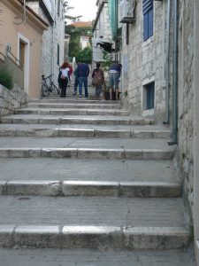 Croatia, Split City: many steps lead to private homes along