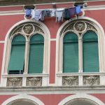 Croatia, Split City: elegant building, mundane laundry