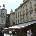 Croatia, Split City: old clock tower andcafes