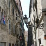 Croatia, Split City: narrow walkways, Venetian arches, ornate lanterns =
