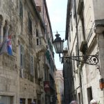 Croatia, Split City: narrow walkways, Venetian arches, ornate lanterns =